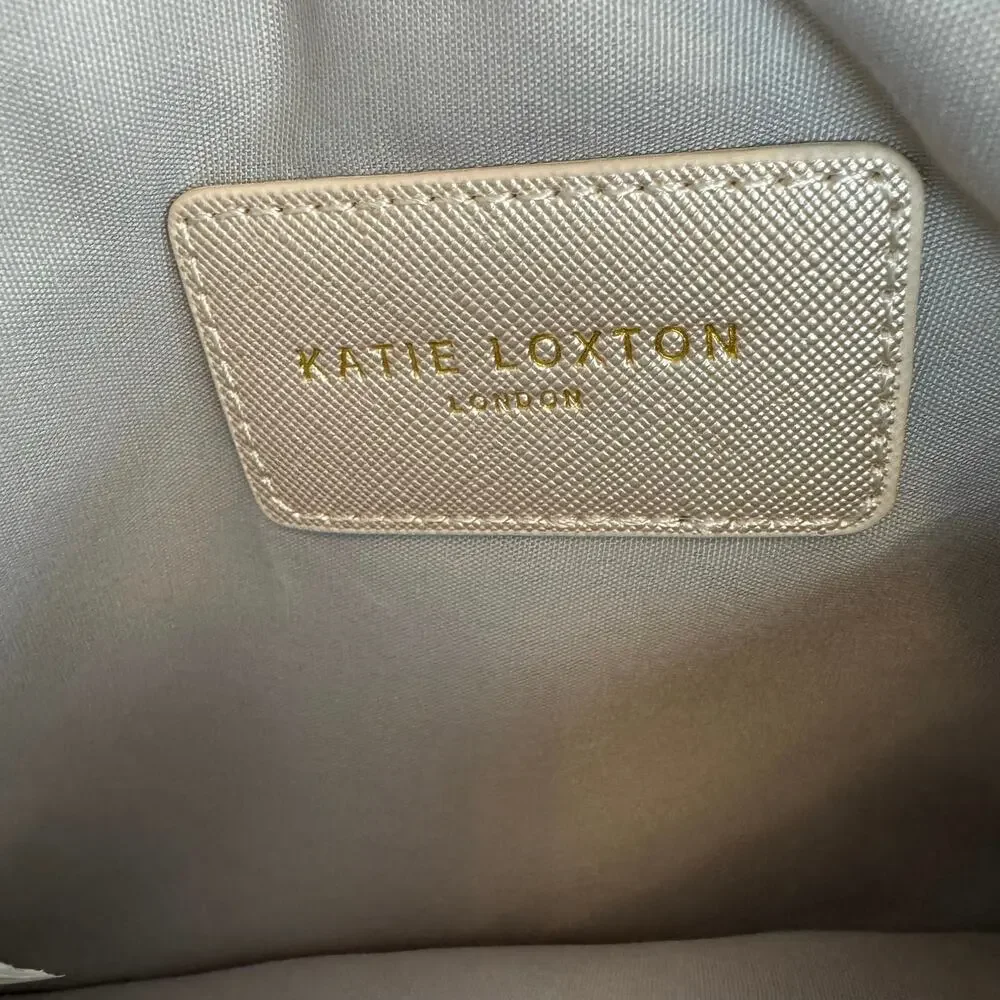 Katie Loxton London YOU ARE WONDERFUL Zipper Pouch Clutch Metallic cream gold